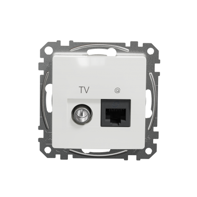 Sedna Design & Elements Gniazdo komputerowe-antenowe TV+RJ45 kat. 6 UTP białe SDD111469T SCHNEIDER (SDD111469T)